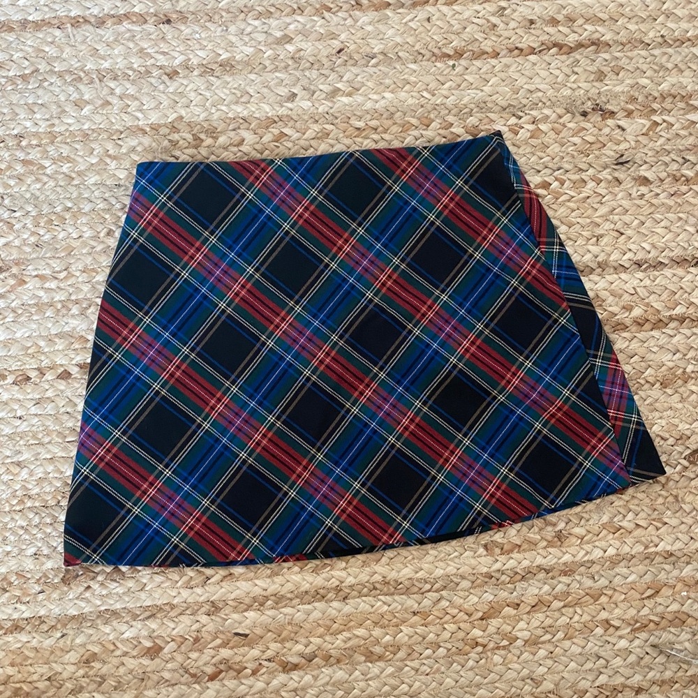 Zara plaid mini skirt